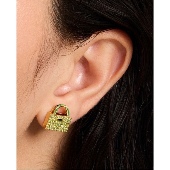 KATE SPADE • Sweet Treasures Green Purse Bag Stud Earrings - Picture 6 of 7
